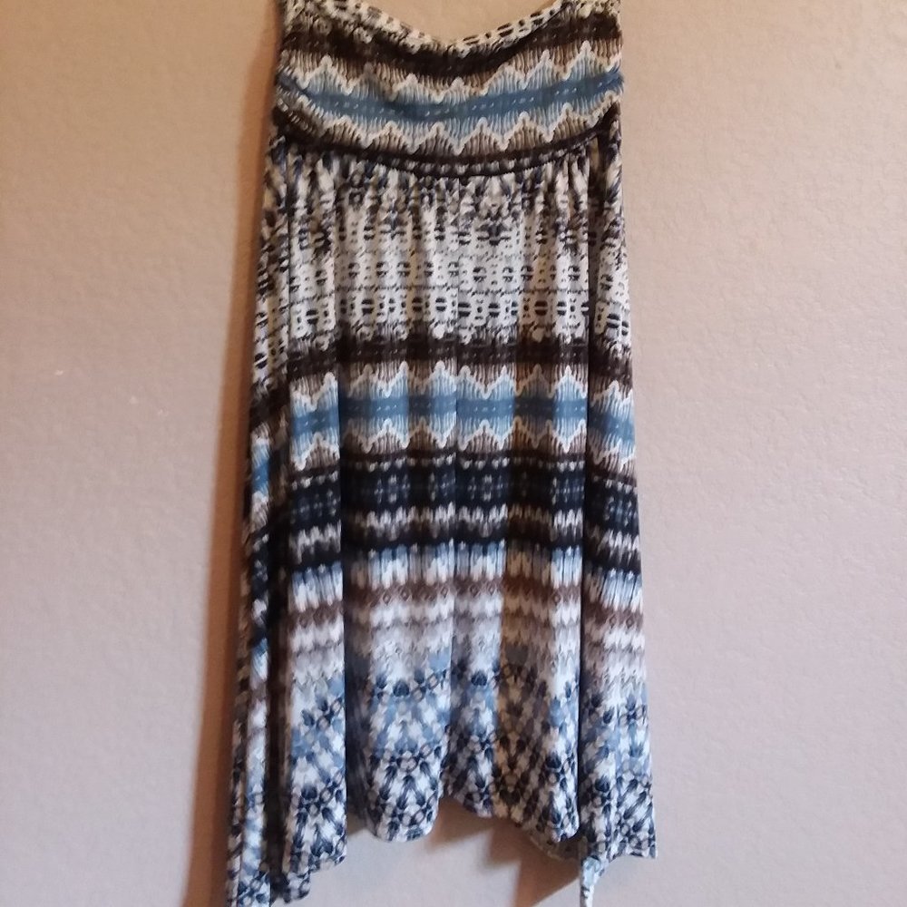 Printed casual long skirt